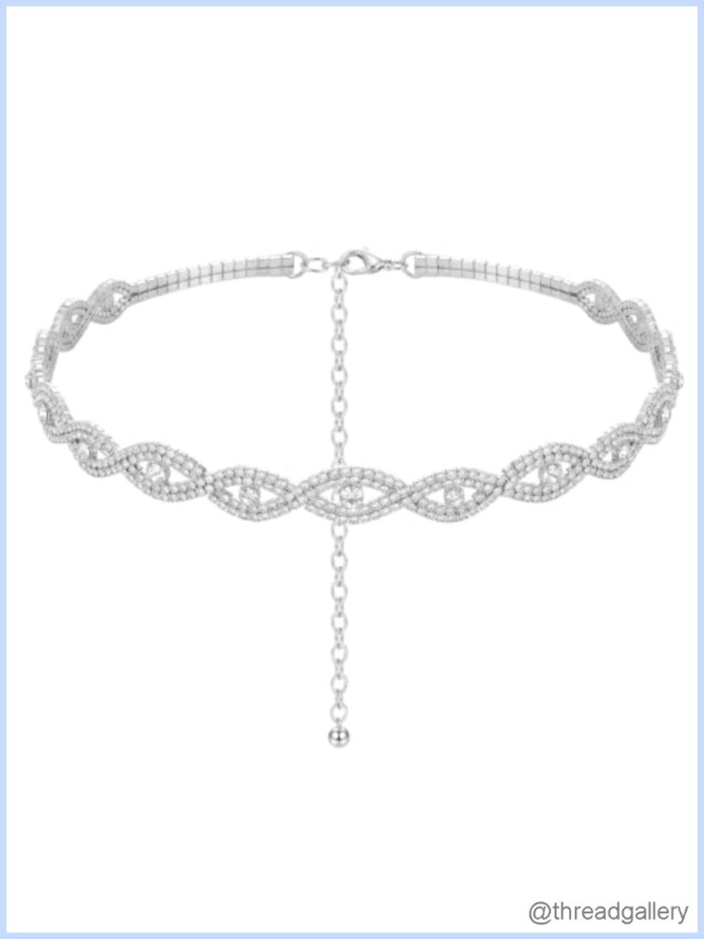 Rhinestone Belt Sparkly Crystal Waist Chain Silver Belts for Women Adjustable